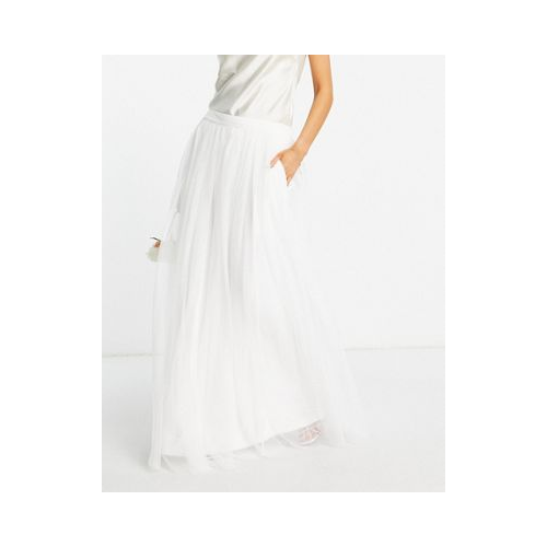 Струящаяся юбка цвета слоновой кости с карманами (от комплекта) Lace & Beads Bridal – «Выбирай и комбинируй»-Белый