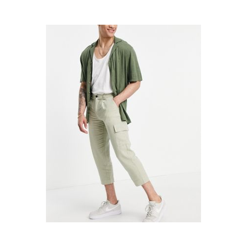 Светло-зеленые суженные книзу брюки от комплекта ASOS DESIGN Серый
