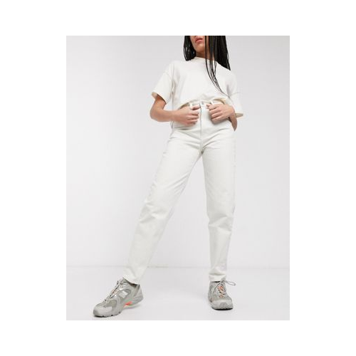 Светло-бежевые джинсы из органического хлопка в винтажном стиле Weekday Белый