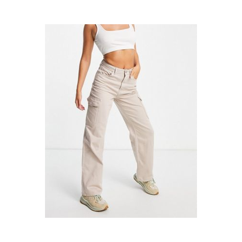 Светло-бежевые джинсы с карманами карго New Look-Светло-бежевый цвет