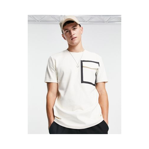 Светло-бежевая футболка с карманом BOSS TScuba-Светло-бежевый цвет