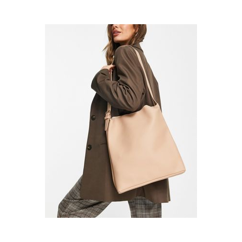 Светло-бежевая объемная сумка на плечо Glamorous-Светло-бежевый цвет