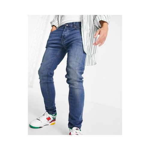 Светло-голубые выбеленные узкие джинсы Bench