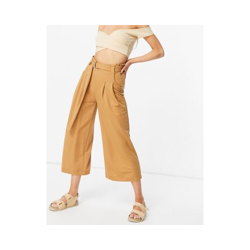 Светло-коричневые брюки-кюлоты Vero Moda-Коричневый цвет