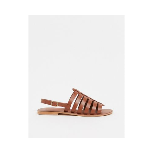 Светло-коричневые гладиаторские сандалии ASOS DESIGN-Коричневый цвет
