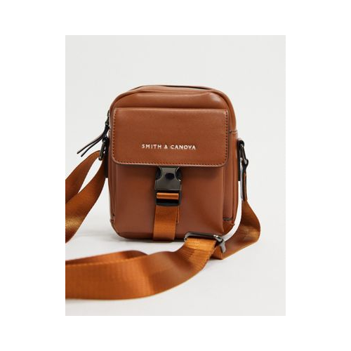 Светло-коричневая сумка через плечо с застежкой-зажимом спереди Smith & Canova-Коричневый цвет
