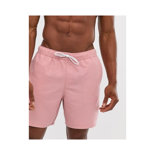 Светло-розовые шорты для плавания ASOS DESIGN-Розовый цвет