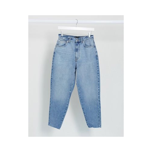 Светлые джинсы бойфренда с завышенной талией ASOS DESIGN Голубой