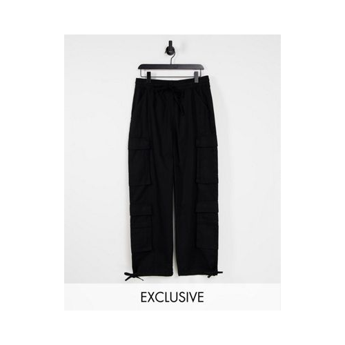 Свободные брюки карго черного цвета в стиле 90-х COLLUSION Unisex-Черный