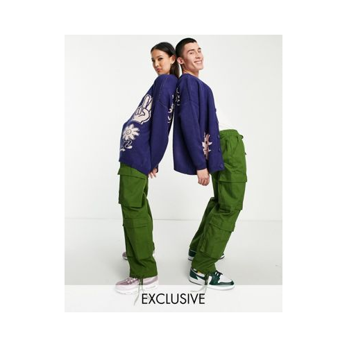 Свободные брюки карго цвета хаки в стиле 90-х COLLUSION Unisex-Зеленый