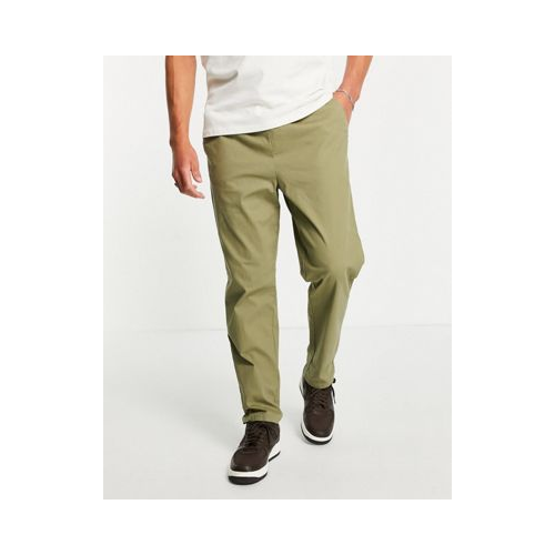 Свободные брюки цвета хаки с эластичным поясом ASOS DESIGN-Зеленый