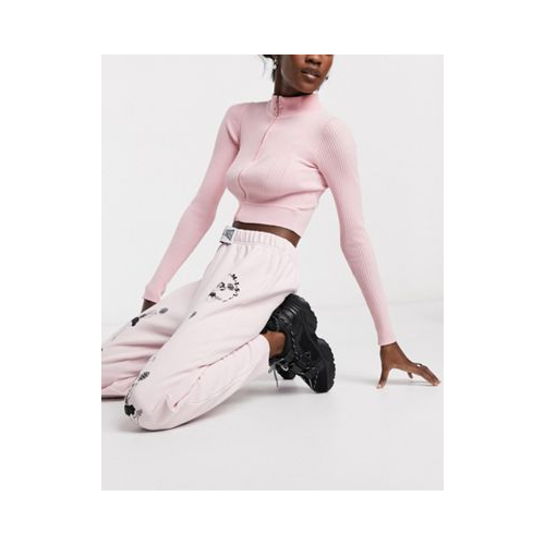 Свободные джоггеры от комплекта с надписью New Girl Order Розовый