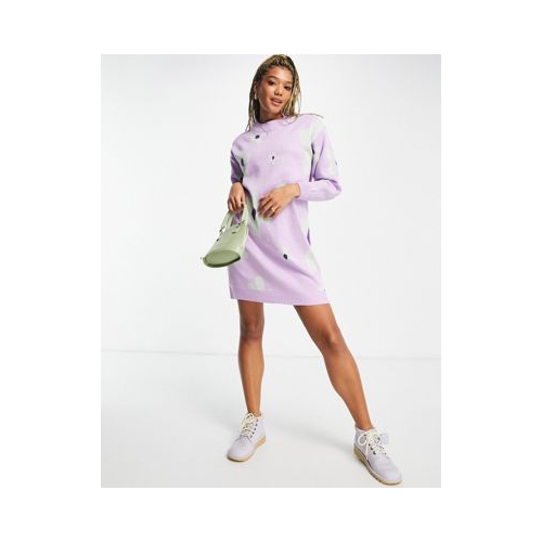 Свободное трикотажное платье-джемпер с цветочным принтом в стиле ретро Daisy Street-Фиолетовый