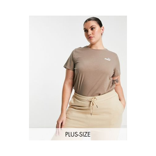 Серо-бежевая футболка PUMA Plus Essentials – эксклюзивно для ASOS-Коричневый цвет