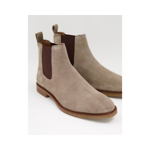 Серо-коричневые кожаные ботинки челси Dune Clan-Коричневый цвет