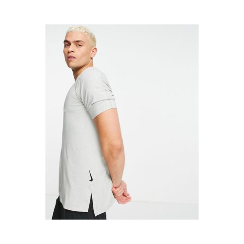 Серая меланжевая футболка Nike Yoga Dri-FIT