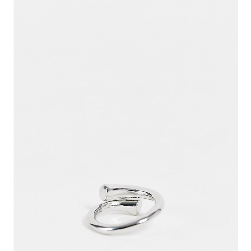 Серебристое массивное кольцо с минималистичным дизайном Designb London Curve