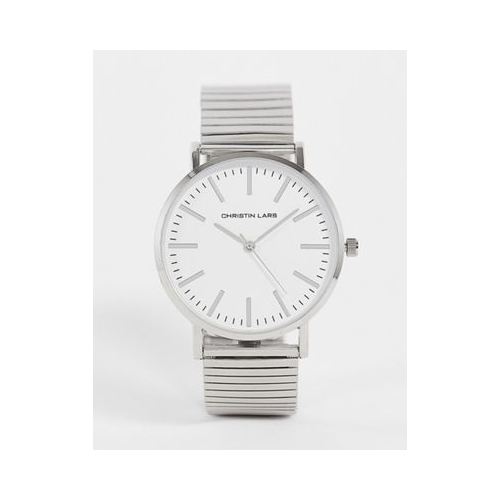 Серебристые мужские часы-браслет с белым циферблатом Christian Lars
