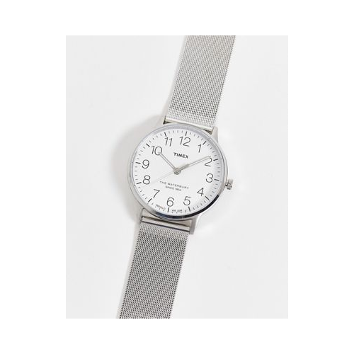 Серебристые часы с сетчатым ремешком Timex