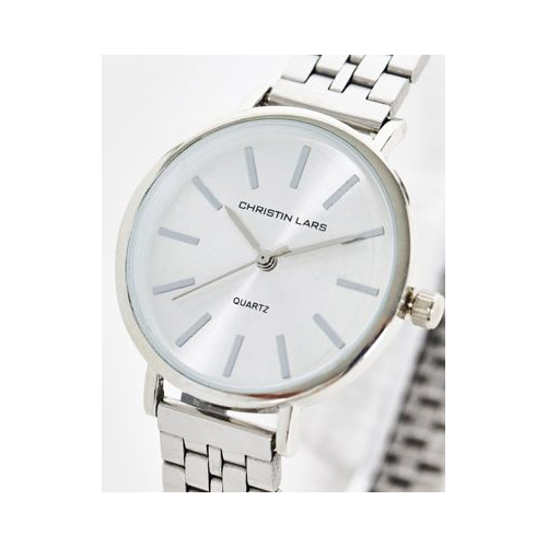 Серебристые женские часы с крупными звеньями на браслете Christian Lars