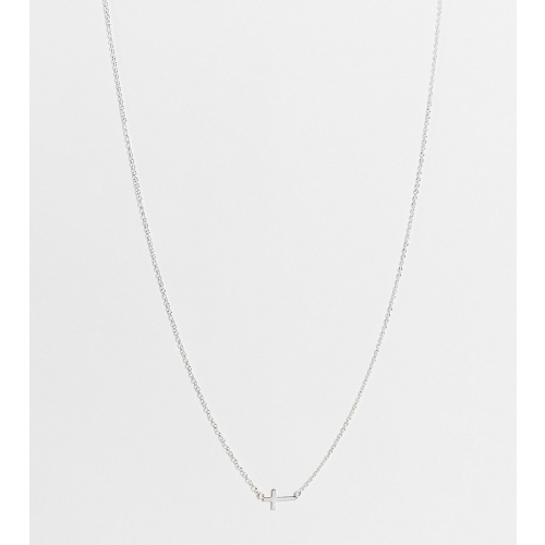Серебряное ожерелье-чокер с подвеской в виде крестика Kingsley Ryan Curve