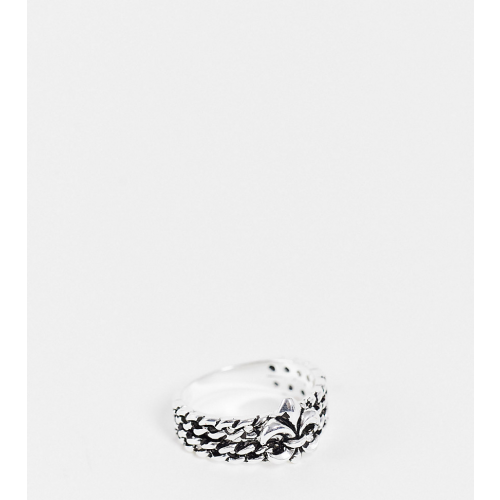Серебряное кольцо в форме на цепочке с лилией ASOS DESIGN