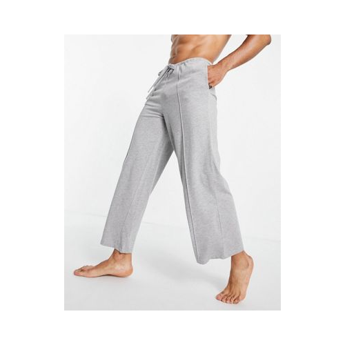 Серые меланжевые пижамные штаны для дома с широкими штанинами ASOS DESIGN