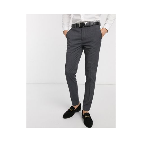 Серые строгие брюки супероблегающего кроя Burton Menswear