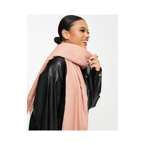 Шерстяной шарф пыльно-розового цвета NA-KD-Розовый