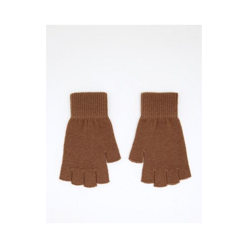 Шоколадно-коричневые перчатки без пальцев ASOS DESIGN-Коричневый цвет