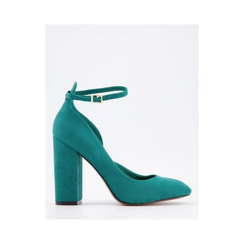 Сине-зеленые туфли на высоком блочном каблуке Placid от ASOS DESIGN Голубой