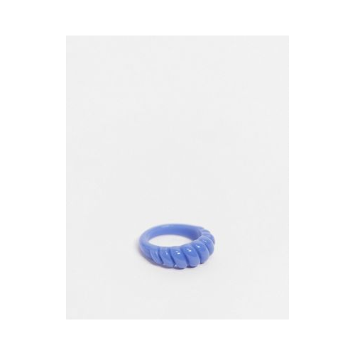 Синее пластмассовое кольцо с витым дизайном ASOS DESIGN Голубой
