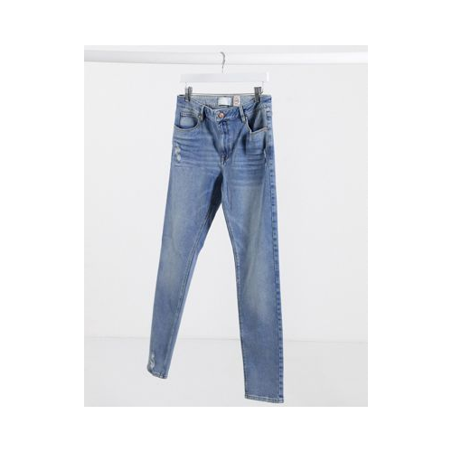 Синие потертые джинсы скинни плотностью 12,5 унции ASOS DESIGN Голубой