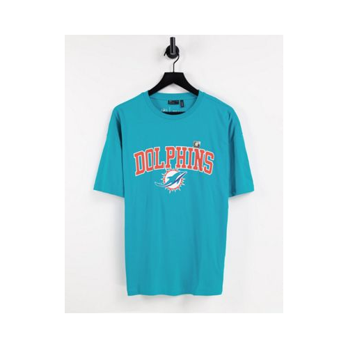 Синяя oversized-футболка с принтом «NFL Miami Dolphins» ASOS DESIGN Голубой