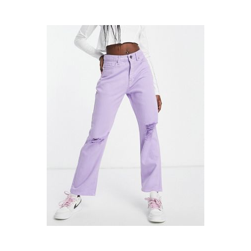 Сиреневые прямые джинсы с завышенной талией NaaNaa-Фиолетовый цвет