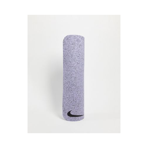 Сиреневый коврик толщиной 4 мм для занятий йогой с логотипом-галочкой Nike Серый