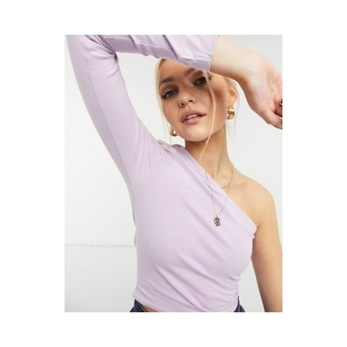 Сиреневый лонгслив на одно плечо Cotton:On-Фиолетовый цвет