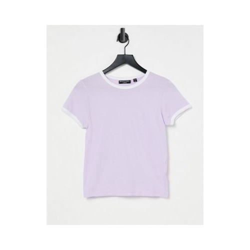Сиреневая футболка с контрастной отделкой Brave Soul Claudia-Фиолетовый цвет