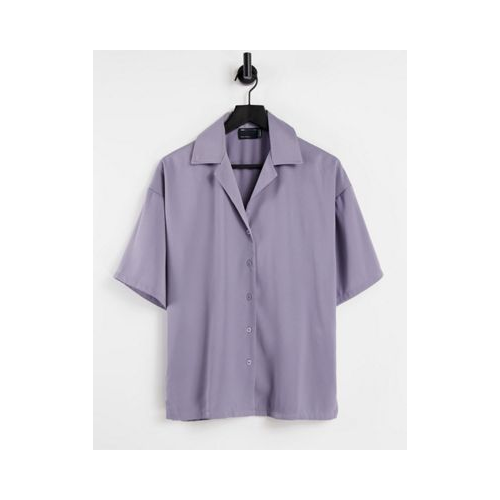 Сиреневая свободная пижамная рубашка ASOS DESIGN-Фиолетовый цвет