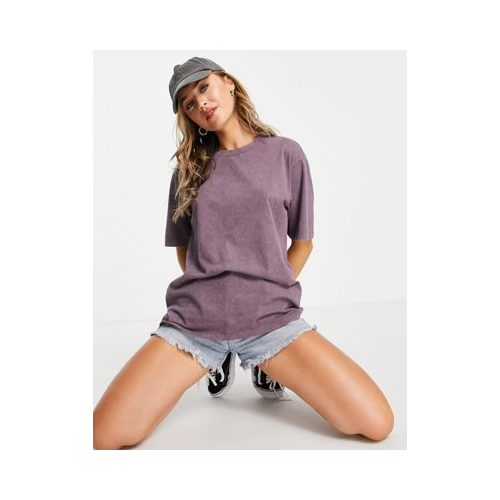 Сиреневая выбеленная футболка в стиле oversized ASOS DESIGN-Фиолетовый цвет