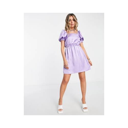 Сиреневое платье мини с квадратным вырезом Flounce London-Фиолетовый цвет