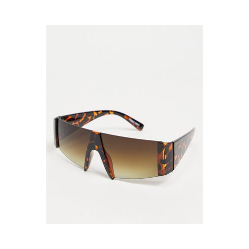 Солнцезащитные очки-маска в черепаховой оправе Noisy May-Коричневый цвет