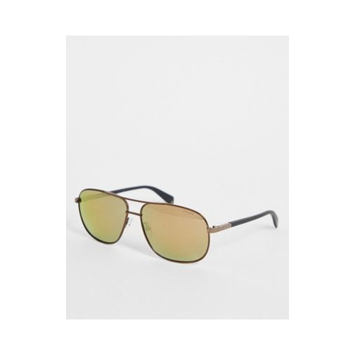 Солнцезащитные очки-авиаторы в стиле ретро коричневого цвета Polaroid 2074/S/X-Коричневый
