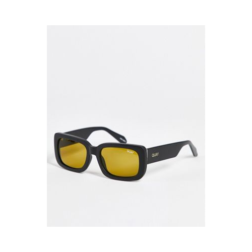 Солнцезащитные очки в квадратной черепаховой оправе желтого цвета с оранжевыми линзами Quay Yada Yada