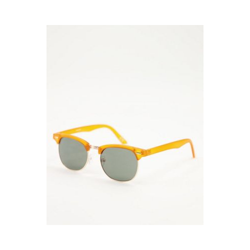 Солнцезащитные очки в оранжевой оправе с дымчатыми стеклами в стиле ретро ASOS DESIGN-Оранжевый цвет