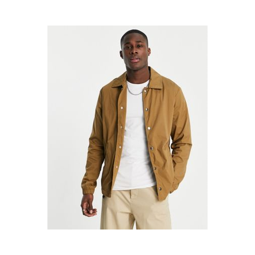 Спортивная куртка из ткани рипстоп из смесового органического хлопка коричневого цвета Selected Homme-Коричневый