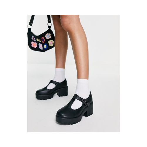 Туфли на каблуке в стиле Мэри-Джейн из материалов без использования продуктов животного происхождения Koi Footwear Sai-Черный цвет