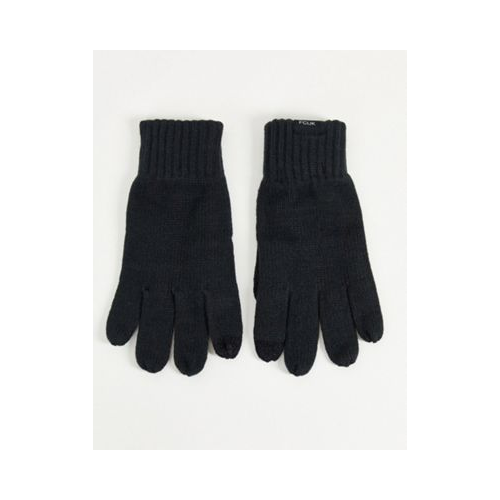 Темно-синие перчатки в рубчик French Connection FCUK Темно-