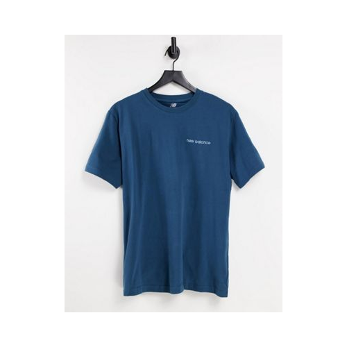 Темно-синяя футболка с линейным логотипом New Balance – эксклюзивно для ASOS Темно-