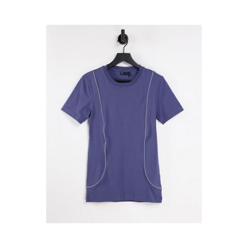 Темно-синяя облегающая футболка со светоотражающим кантом от комплекта ASOS DESIGN Темно-